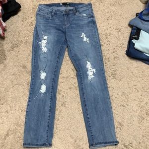 Kut jeans.  Distressed Catherine boyfriend.